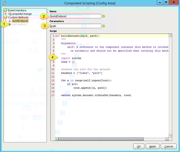 Component Scripting Window