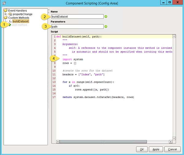 Component Scripting Window