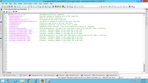 Ethernet/IP Configuration Data Object Syntax