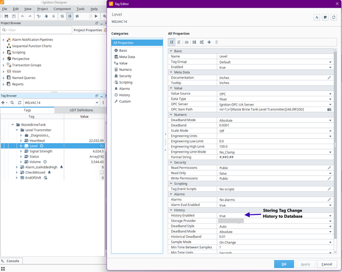 Examples of our in-use tags settings