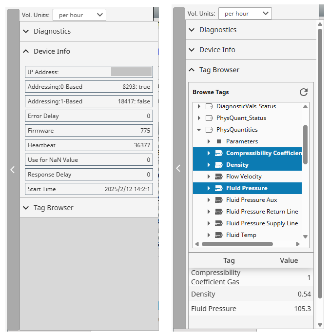tag browser to check the raw values of datapoints being read