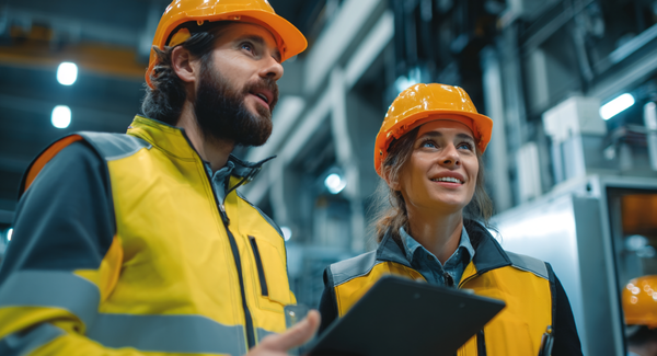 Engineers collaborating during commissioning of a process control upgrade.