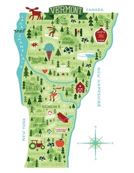 Illustrated Map of Vermont